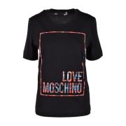 Love Moschino Vit T-shirt från Love Moschino Collection Black, Dam