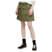 Moncler Gabardin Dragsko Mini Kjol Green, Dam