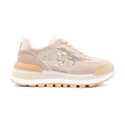 Liu Jo Velvet Corduroy Sequin Sneakers Beige, Dam