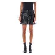 Courrèges Svart Vinyl Mini Kjol Black, Dam