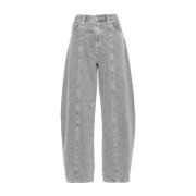 Agolde Snygga Wide Leg Jeans för Kvinnor Gray, Dam