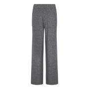 Malo Melange Grå Ull Cashmere Straight-Leg Byxor Gray, Dam