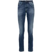 Dondup Blå Skinny Jeans med Faded Effekt Blue, Herr