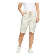 2-Biz Lätta, bekväma bomulls-shorts Beige, Dam