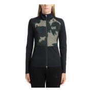 Emporio Armani EA7 Camouflage Zip-Up Sweatshirt med Logo Multicolor, D...