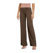 Guess Vida Lyocell Flare Byxor - Brun Brown, Dam