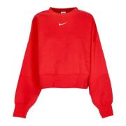 Nike Cropped Crewneck Sweatshirt Phoenix Fleece Red, Dam