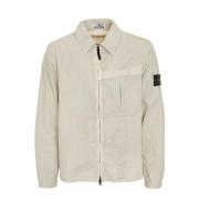 Stone Island Kentkrage Overshirt med Badge Beige, Herr