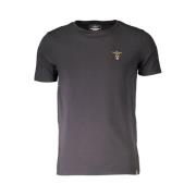 Aeronautica Militare Svart Bomull Logo Crew Neck T-Shirt Black, Herr