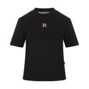 Palm Angels Svart Monogram Logo T-shirt Black, Dam