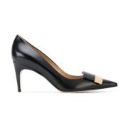 Sergio Rossi Svarta klackpumps i läder Black, Dam