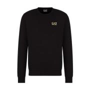 Emporio Armani EA7 Stretchy Crewneck Sweatshirt Black, Herr