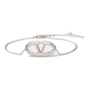 Valentino Garavani Silver Armband Snap-Hook Stängning Gray, Herr