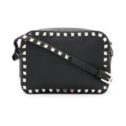 Valentino Garavani Studded Svart Läder Crossbody Väska Black, Dam