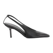 Armarium Fyrkantig Tå Slingback i Mjukt Läder Black, Dam