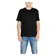 Antony Morato Svart Bomull T-shirt Rund Halsringning Black, Herr