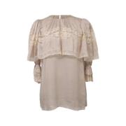 Dolce & Gabbana Pre-owned Pre-owned Silke toppar Beige, Dam