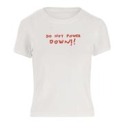 Coperni Bomull T-shirt Crew Neck Logo Print White, Dam