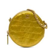 Chanel Vintage Pre-owned Laeder crossbodyvskor Yellow, Dam