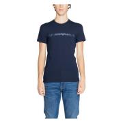 Emporio Armani Blått Print Rund Hals T-shirt Blue, Herr