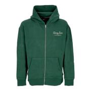 Tommy Hilfiger Grön Dragkedja Hoodie Lyxig Stil Green, Herr