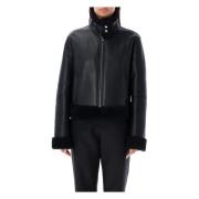 Dolce & Gabbana Svart Shearling Jacka Ytterkläder Aw24 Black, Dam