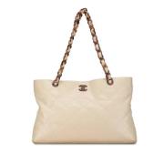 Chanel Vintage Pre-owned Laeder totevskor White, Dam