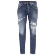 Dondup Bl Distressed Bomulls Jeans Blue, Herr