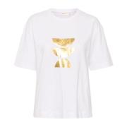 InWear Metallic Print T-shirt Pure White White, Dam