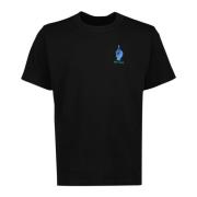 Sacai Logo T-shirt Svart Rund Hals Kort Ärm Black, Herr