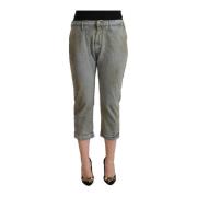 Cycle Gr Mid Waist Skinny Cropped Byxor Gray, Dam