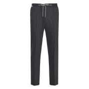 Corneliani Lyxig Flanell Dragsko Byxor Gray, Herr