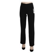 Bencivenga Elegant Svart High Waist Straight Byxor Black, Dam