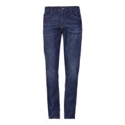 Bikkembergs Stiliga Mörkblå Regular Fit Jeans Blue, Herr