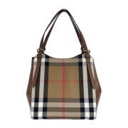 Burberry Check Canvas Tote Handväska Multicolor, Dam