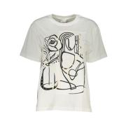 Desigual Kortärmad Tryckt T-shirt White, Dam