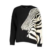 Desigual Stilren Kontrast Pullover Black, Dam