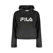 Fila Svart huvtröja med tryckt logotyp Black, Dam