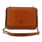 Jimmy Choo Amber Orange Croc Lder Axelvskan Orange, Dam