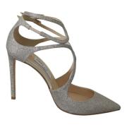 Jimmy Choo Platinum Ice Lancer Läderpumps Gray, Dam