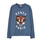 Kenzo Broderad Blå Tröja Blue, Herr