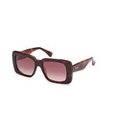 Max Mara Gradient Brown Solglasögon Mörk Havana Ram Brown, Unisex