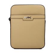 Michael Kors Cooper Kamel Crossgrain Läder Crossbody Väska Beige, Dam