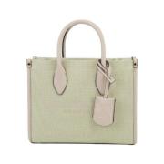 Michael Kors Canvas Shopper Crossbody Väska Green, Dam