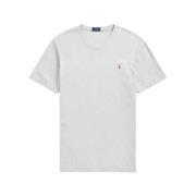 Ralph Lauren Mjuk bomulls t-shirt med rund hals och broderad signaturp...