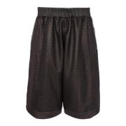 Balmain Lammskinns shorts Black, Herr