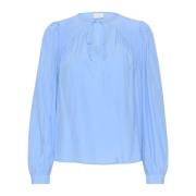 Kaffe Feminin V-ringad Blus Vista Blue Blue, Dam