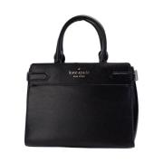 Kate Spade Medium Svart Läder Crossbody Satchel Väska Black, Dam