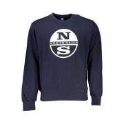 North Sails Borstad Sweatshirt med Print Logo Blue, Herr