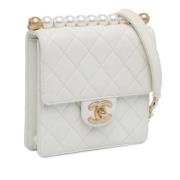 Chanel Vintage Pre-owned Laeder crossbodyvskor White, Dam